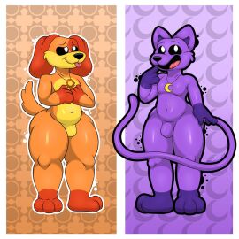 2boys anthro anthro_on_anthro anthro_only ass big_ass big_butt big_hips catnap_(poppy_playtime) critters_(poppy_playtime) dogday_(poppy_playtime) furry_only hips male male_only no_humans orange_background orange_body orange_fur orange_skin poppy_playtime poppy_playtime_(chapter_3) purple_background purple_body purple_fur purple_skin rannfurryartist sex simple_background simple_shading smiling_critters tagme thick thick_ass thick_hips thick_legs