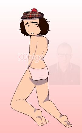 background_image blur_(band) celebrity childish_panties dave_rowntree feet gradient_background hat human_serviette k0piga male male_in_panties nardwuar_the_human_serviette on_knees panties pink_background real_person tagme tagme_(artist) underwear underwear_only