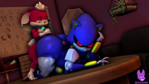 2boys 3d 3d_animation 3d_model annoyed annoyed_expression anthro_on_anthro ass_slap ass_smack big_ass big_butt big_cock chip_(sonic) creepy disinterested disinterested_sex doggy_style fairy fat_ass gay gay_sex hot_dogging looking_at_viewer looking_pleasured male male/male male_only metal_sonic on_table plap pleasure_face qualske98 robophilia robot robot_anthro slap slapping_ass smacking small_cock small_dom_big_sub sonic_(series) sonic_the_hedgehog_(series) sound sound_effects sound_warning tagme tapping_finger tapping_fingers thrusting video