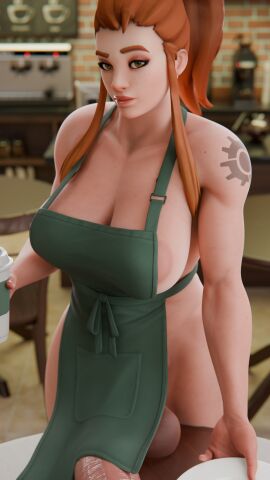 1futa 3d 3d_(artwork) 3d_render apron apron_only areola_slip areolae balls ballsack barista big_balls blizzard_entertainment breasts breasts_bigger_than_head brigitte brigitte_lindholm casual_exposure coffee_cup coffee_shop cup employee_uniform exposed_penis eyeshadow fast_food flaccid flaccid_penis freckles freckles_on_face functionally_nude functionally_nude_futa futanari huge_breasts huge_cock iced_latte_with_breast_milk iced_latte_with_dick_milk intersex large_areolae light-skinned_futa looking_at_viewer makeup meme mostly_nude muscular muscular_futa nipple_slip nipples nyl_brigitte orange_hair outerwear overwatch penis penis_on_table penis_out penis_peek penis_rest penis_under_clothes pink_nipples ponytail public shoulder_tattoo sidelocks sourcemaker standing tagme tattoo thick_penis uniform veiny_penis wide_hips