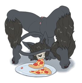 2d aikaanarchy anus ass claws female furry_only furry_tail highres pizza pussy scp-1471 scp-1471-a scp_foundation skull solo tail