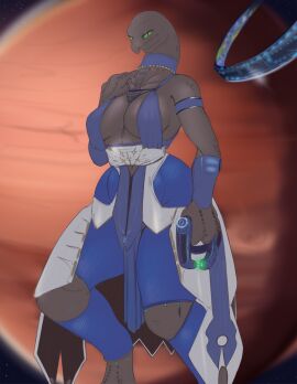 alien big_breasts big_thighs breasts derangedrake dress female female_focus female_only female_sangheili halo_(game) halo_(series) sangheili sangheilio skirt solo solo_female source_request thicc thicc_thighs