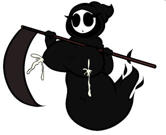 ass big_ass big_breasts boo_guy breasts clothed female female_only ghost ghost_girl greaper huge_breasts lactating lactating_through_clothing lactation lactation_through_clothes m-alpha mario_(series) nipples_visible_through_clothing no_bra scythe shy_gal teasing