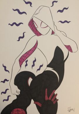 1boy 1girls ass ass_eating ass_focus ass_grab ass_sniffing couple couple_(romantic) face_in_ass facesitting female fully_clothed gwen_stacy gwen_stacy_(spider-verse) interracial male marvel marvel_comics mask masked miles_morales pachu_m._torres pussy pussy_licking spider-gwen spider-man spider-man:_across_the_spider-verse spider-man:_into_the_spider-verse spider-man_(series) superhero superheroine