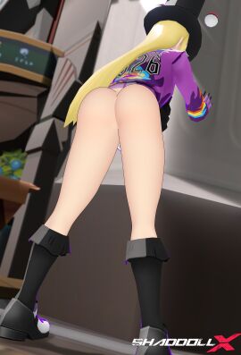 2boys 3d ass ass_focus avery_(pokemon) blonde_hair blonde_male boots femboy gay glasses hd medium_ass nintendo pokemon pokemon_ss presenting presenting_ass presenting_hindquarters shaddoll_x top_hat twink yaoi