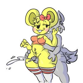 anthro fur furry kylesneedart murid one_color_background pleasure_face rodent simple_background tagme white_background wide_hips yellow_fur