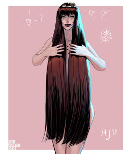 1girls bangs breasts female green_eyes hair_censor hair_fetish hair_over_breasts implied_nudity marvel marvel_comics mary_jane_watson red_hair redrollerball solo spider-man_(series) very_long_hair