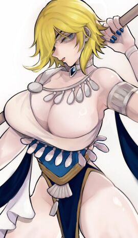 1girls alternate_costume blonde_hair blue_eyes breasts dancer dancer_outfit dimitri_alexandre_blaiddyd eye_patch eyepatch female female_only female_version fire_emblem fire_emblem:_three_houses large_breasts nintendo rule_63 solo wyktsak