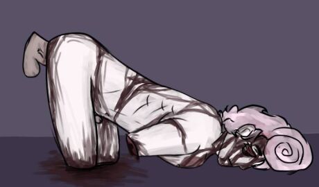 2boys anal bloodmoney guro harm harvey_harvington male missing_eye no_limbs penis pink-haired_male quadruple_amputee raped_unconscious small_penis