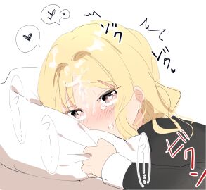 cum_on_face diabolik_lovers komori_yui laying_on_bed tagme