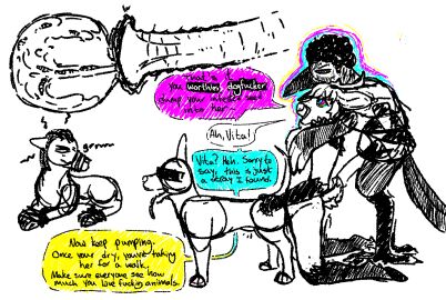 afro angry animal_genitalia animal_penis anthro anthro_on_feral anthro_penetrating anthro_penetrating_feral avian bestiality bestiality_humiliation bird bodily_fluids bondage bottomless bound canid canine canis censor_bar censored_eyes cheating chimera clothed clothing cornrows corvid corvus_(genus) cucked_by_beast cuckold cum cum_in_pussy cum_inside dialogue domestic_dog english equine_genitalia equine_penis female feral feral_penetrated genital_fluids genitals hypnosis impregnation infestation internal internal_vaginal looking_pleasured male male/female mammal mind_control netorare ntr oscine parasite partially_clothed passerine penetration penis pussy questionable_consent qwaxi~lixard raven sex stomach_bulge swirling_eyes vaginal_penetration xien ze_ro_(qwaxi~lixard) zoophilia