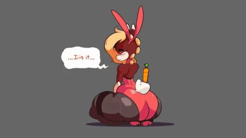 1girls animated ass big_ass bunny_girl bunnysuit female shaking_ass shaking_butt speech_bubble tang_(diives) text thick_thighs thighs wolfafterhours