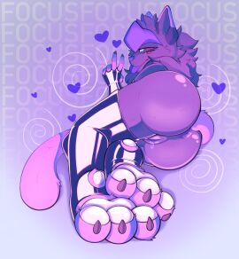 anthro anus ass bubble_ass bubble_butt claws clothing domestic_cat feet felid feline felis female foot_fetish foot_focus genitals gesture glistening glistening_body glistening_skin hand_gesture handwear heart_symbol hi_res latex latex_clothing latex_handwear latex_legwear legwear mammal pawpads paws pussy queenrupti rupti solo spiral_eyes subliminal tape thick_thighs v_sign