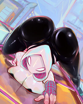 ass big_ass big_breasts big_butt breasts female gwen_stacy huge_ass huge_butt marvel marvel_comics mask masked masked_female solo spider-gwen spider-man:_across_the_spider-verse spider-man:_into_the_spider-verse spider-man_(series) steamyteap0t superhero superhero_costume superheroine