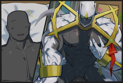 2025 abs animal_genitalia anon anthro anthro_on_top arceus bed blush deadbeatincubus deity digital_drawing_(artwork) digital_media_(artwork) duo furniture generation_4_pokemon genital_slit genitals hand_on_pecs hands_on_own_pecs heart_symbol hi_res human interspecies jewelry legendary_pokemon lying lying_on_bed male male/male male_on_bottom male_on_top mammal muscular muscular_anthro muscular_male nintendo nipples on_back on_bed on_bottom on_top pecs pokemon pokemon_(species) pokephilia sitting_on_another tail waking_up