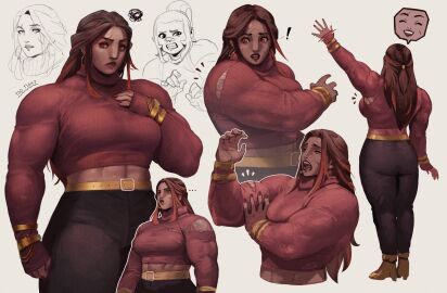 ! ... 2girls abs ass bandaid_on_nose bangs belt belt_buckle big_arms big_ass big_breasts bracelet breasts broad_shoulders collage crop_top crop_top_sweater earrings female female_only final_fantasy_xiv full_color fully_clothed gold_bracelet gold_jewelry jewelry kukki_(proofspice) line_art long_hair long_nails muscular muscular_female pierced_ears proofspice red_lipstick red_nails ripped_clothing ripped_shirt ripped_sweater ripping_clothing ripping_shirt roegadyn rose_(havexiv) scar scribbled_thought shocked shocked_expression soft_shading solo solo_female sweater tall tall_female tan-skinned_female tan_skin thick_ass thick_thighs thighs tight_clothing tight_pants tight_shirt tight_sweater turtleneck turtleneck_sweater wardrobe_malfunction waving