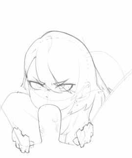 animated anon blowjob brown_dust_2 female trasher8 wilhelmina_(brown_dust) wip work_in_progress