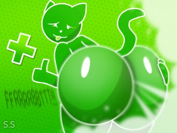 ass ass_grab big_ass big_butt cat_ears cat_tail fart fart_cloud fart_fetish farting farting_at_viewer fat_ass fat_butt furry looking_at_viewer looking_back miiverse nintendo onomatopoeia pleasure_face relief relieved sci-salandre simple_background sticking_out_tongue thumbs_up tongue tongue_out yeah!_(miiverse)