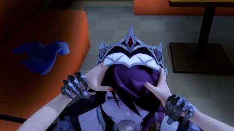 1boy 1girls animated big_penis blowjob dark_room deepthroat eye_contact female fringe genshin_impact headdress kneeling large_penis light-skinned_female long_penis maxjay mihoyo nun oral pale-skinned_female petite pov purple_hair red_eyes red_hair rosaria_(genshin_impact) short_hair slim tagme throat_fuck two-tone_hair veil video