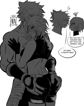 0_naiko_0 aqua_(kingdom_hearts) ass blue_eyes couple female grabbing grabbing_ass kingdom_hearts kingdom_hearts_iii sketch sora sora_(kingdom_hearts)