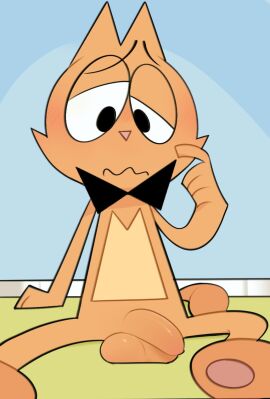 anthro balls black_bow_tie black_clothing blush bow_(feature) bow_tie clothed clothing conroy_cat_(dtoons) digital_drawing_(artwork) digital_media_(artwork) domestic_cat dtoons erection felid feline felis flaccid foreskin fur genitals hi_res humanoid_genitalia humanoid_penis looking_at_viewer male mammal mu_(artist) necktie nude nude_anthro pawpads penis pink_nose pink_pawpads solo solo_focus spread_legs spreading tail tan_body tan_fur uncircumcised youtube