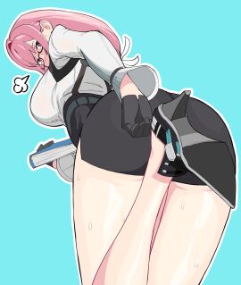 1girls 2024 2d 2d_(artwork) adjusting_footwear ass big_ass big_breasts blue_background book breasts bubble_ass bubble_butt busty clothed clothed_female fat_ass female female_only glasses gloves heels huge_breasts large_ass large_breasts long_hair looking_at_viewer looking_back matching_hair/eyes octavius_dp paag pink_eyes pink_hair questionable shoes solo solo_female suit sweat thick_ass thick_thighs thighs tsukishiro_yanagi wide_hips zenless_zone_zero