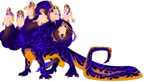 black_scales diplomacyraptor diplomacyraptor_oc dragon_cock futa_focus futa_only futanari horns hydra large_breasts large_cock mind_flayer monster monster_cock monster_futa monster_girl multiple_cocks multiple_heads non_mammal_taur orange_scales paws poison_(final_fight) psychic purple_scales ringwaldt scales tail talons taur thick thick_legs thick_tail thick_thighs white_skin