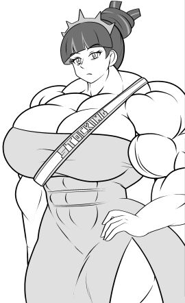 big_muscles extreme_muscles female muscles muscular muscular_female nokozeze panty_&_stocking_with_garterbelt stocking_anarchy