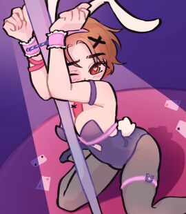 1boy breasts brown_eyes brown_hair bunny_ears bunnysuit busty_male cards femboy hair hair_ornament high_heels male male_focus male_only male_with_breasts playing_card playing_cards rabbit_hole_(vocaloid) rabbit_tail real_person sitting solo solo_focus solo_male vocaloid wariza will_stetson xooty_(artist) youtube