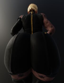 3d ass ass_focus ass_up big_ass blender blonde_hair bubble_ass bubble_butt cpt-flapjack female keyd10iori lieutenant_flapjack nier:_automata operator_21o thick thick_ass thighhighs thighs voluptuous_female
