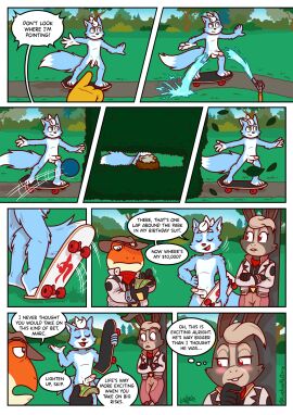 5_fingers amphibian anthro ball balls biped blue_body blue_fur blush canid canine closed_eyes clothed clothing comic countershade_fur countershade_torso countershading dialogue dipstick_tail english_text erection fingers fox frog fur genitals gesture glans group hand_gesture hat headgear headwear hi_res humanoid_genitalia humanoid_penis lagomorph leaf leporid luchosfactory male mammal marcus_mccloud markings money multiple_scenes nintendo nude open_mouth open_smile orange_body outdoor_nudity penis peppy's_granddaughter pointing public public_nudity rabbit skateboard skateboarding slippy's_son smile solo speech_bubble star_fox tail tail_markings text the_simpsons thought_bubble trio vehicle water