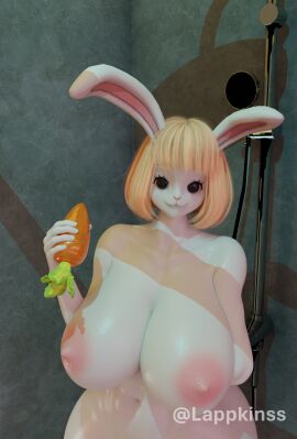 3d ass big_ass big_penis breasts carrot_(one_piece) furry futanari intersex lappkinss navel nipples nude one_piece penis rabbit shower solo