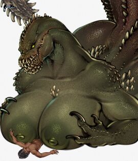 anthro armor ass big_breasts big_butt breast_play breasts brute_wyvern capcom claws deviljho duo extreme_size_difference female headgear headgear_only helmet helmet_only hi_res huge_breasts human human_on_anthro interspecies josephsuchus larger_anthro larger_female macro male male/female mammal monster_hunter nipples non-mammal_breasts non-mammal_nipples nude pupils scalie sex size_difference slit_pupils smaller_human smaller_male spiked_tail spikes spikes_(anatomy) tail thick_tail titjob yellow_eyes
