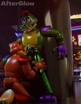 2boys 2males 3d 3d_(artwork) afterglownsfw alligator alligatorid animatronic anthro anthro_on_anthro anthrofied bear blowjob blowjob_only crocodile crocodilian crocodylid digital_media_(artwork) duo duo_focus erect_penis erection five_nights_at_freddy's gay gay_male gay_sex glamrock_freddy_(fnaf) machine male male/male male_anthro male_only mammal mammal_humanoid montgomery_gator_(fnaf) oral penile penis penis_in_mouth robot secret_sex sex sucking_penis tongue tongue_out