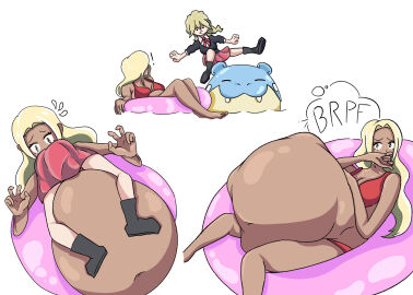 blueb140 lass_(pokemon) lass_(pokemon_xy) pokemon swimmer_(pokemon) swimmer_(pokemon_xy) swimsuit tagme vore vore_belly