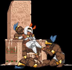 1girls 3boys animated animated_image ass ass_grab balls barefoot blunt_bangs bouncing_breasts breast_grab breasts brown_skin butt_grab cum cum_drip cum_in_pussy cum_inside cum_on_body cum_on_self cumming_while_penetrating cumshot dark-skinned_female dark-skinned_male dark_skin feet feet_licking feet_on_penis female femdom foot_fetish foot_lick footjob foursome gangbang head_rest male mmmf_foursome muscular muscular_male native on_back penis pixel_animation pixel_art princess_ish princess_reconquista pussy reverse_cowgirl_position reverse_upright_straddle short_hair sitting sitting_on_lap small_breasts smile smiling sorry_carl thighhighs throne throne_sex transparent_background vaginal_penetration white_hair