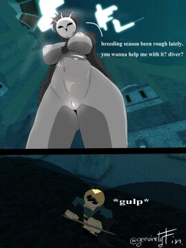 1boy 1girls big_breasts deep_owl deepwoken diver inverted_nipples roblox roblox_game