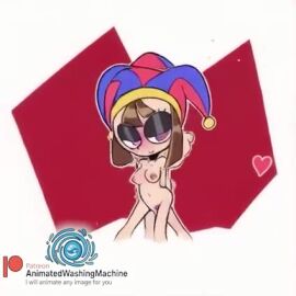 1girls 2d 2d_artwork ai ai_generated animatedwashingmachine areolae artist_signature ass blush breasts brown_hair completely_nude completely_nude_female dyed_pubic_hair embarrassed embarrassed_nude_female female female_nudity female_only glitch_productions gooseworx hat heart hearts_around_body jester jester_cap jester_girl jester_hat jester_outfit looking_at_viewer medium_breasts monica_moneybell multicolored_eyes multicolored_pubic_hair nipples nude nude_female nudity pomni pomni_(the_amazing_digital_circus) pussy simple_background tagme the_amazing_digital_circus uncensored video