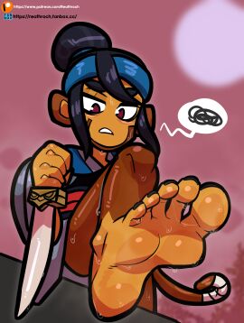 1girls 2022 2d 2d_(artwork) 2d_artwork accessory alternate_version alternate_version_available asian asian_female background barefoot black-haired_female black_hair black_nail_polish black_nails bloons_td_6 bloons_tower_defense brown_body brown_eyes brown_fur clothed clothed_female clothing colored_nails commentary_request feet feet_focus feet_out female fog foggy foggy_background foot_fetish foot_focus foot_out fur hair haplorhine headband headwear hi_res holding holding_object holding_sword imminent_stomp looking_down mammal melee_weapon monkey monkey_girl monkey_tail nails ninja_kiwi on_one_leg pink_background presenting primate raised_foot raised_leg reathroch request sauda simple_background solo standing sweat sweatdrop sweating sweaty sweaty_body sweaty_face sweaty_feet sweaty_fur sword tied_hair toes tree trees weapon