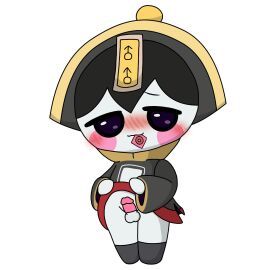 anthro asian_mythology chinese_mythology chinese_text clothing digital_media_(artwork) east_asian_mythology erection genitals hair hi_res jiangshi male male/male mythology solo text undead