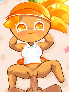 alternate_version_available beach cookie_run cookie_run_kingdom cookie_run_ovenbreak edit female orange_cookie orange_eyes orange_hair pussy salchipapaasada tennis_uniform vaginal_penetration