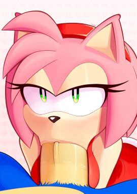 :>= absurd_res accessory aged_up alternate_breast_size amy_rose anthro artist_signature blowjob blush bodily_fluids breasts clothed clothing deep_blowjob deepthroat_mark dress duo eulipotyphlan eyelashes eyes_half_open eyes_open fellatio female first_person_view green_eyes hair_accessory hairband half-closed_eyes heart hedgehog hi_res huge_cock looking_at_viewer male male_pov mammal narrowed_eyes oral pattern_background penis pink_body saliva signature simple_background solo_focus sonic_(series) sonic_the_hedgehog sonic_the_hedgehog_(series) spread_legs spreading straight supersegasonicss unseen_male_face