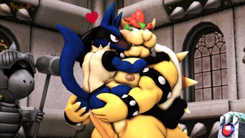 2boys 3d anal anal_sex anthro anthro_on_anthro blush bowser dr.ivopingasnik erection furry furry_male furry_only game_freak gay gay_domination gay_male gay_sex genitals horns indoors interspecies koopa looking_at_another lucario male male/male mammal mario_(series) nintendo nipples penis penis_in_anus red_hair reptile scalie sex sfm source_filmmaker stand_and_carry_position
