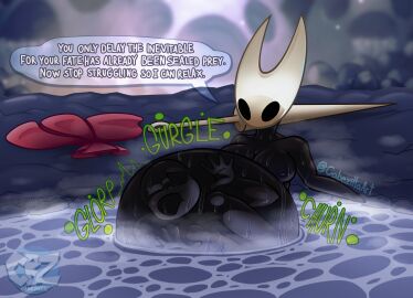 1girls belly belly_bulge big_belly big_belly_bulge big_breasts breasts cabezilla digestion digestion_noises face_imprint fatal fatal_vore female female_pred hand_imprint hollow_knight hornet_(hollow_knight) oral_vore pool soft_vore squirming squirming_belly squirming_gut struggling struggling_prey unwilling_prey vore vore_belly water willing_pred