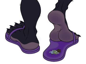 anthro beneath_feet big_feet clawed_toes dirty_flipflop dirty_sandals doritodoggo doritohead feet_fetish feet_worship foot_fetish foot_print foot_worship gay hairy_legs macrophilia male male/male male_feet male_only meaty_feet meaty_soles paws size_difference stepped_on sweat_stain sweaty_feet tiny yaoi