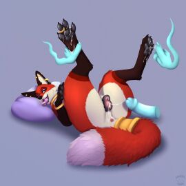 animal_genitalia animal_pussy anus bodily_fluids canid canine canine_genitalia canine_pussy cum cum_in_pussy cum_inside cum_on_feet disembodied_hand eda_the_thief_(queenkoko) feet female feral fox genital_fluids genitals ghost_hands hi_res male mammal nauticalcanine penis piercing pussy solo translucent translucent_penis