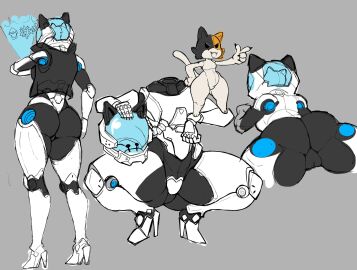 2024 4_fingers :3 >:3 ambiguous_gender animal_ears animal_humanoid anthro armor ass band-aid bandage bent_over black_body black_clothing black_eyes black_fur black_topwear black_vest brown_body brown_fur calico_cat camel_toe cameltoe cat_humanoid chains christomwow claws clothed clothing codpiece crouching detachable detachable_head domestic_cat dot_eyes duo epic_games fangs featureless_chest featureless_crotch felid felid_humanoid feline feline_humanoid felis female female_(lore) finger_claws finger_gun fingers flat_colors footwear fortnite front_view full-length_portrait fur gesture grey_background hand_gesture hand_on_hip headgear headless helmet hi_res high_heels holding_armor holding_headgear holding_helmet holding_object holographic_screen humanoid katt_(fortnite) lying machine mammal mammal_humanoid mecha multicolored_body multicolored_fur multiple_images noseless on_front open_:3 open_clothing open_topwear open_vest pilot popped_collar portrait pussy rear_view robot robot_humanoid short_stack simple_background space_helmet spacesuit spread_legs spreading standing_on_another tan_body tan_fur teeth three-quarter_portrait topwear vest white_armor white_body wrist_computer