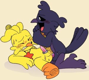 accessory anal anal_sex anthro anthro_on_anthro anthro_only avian balls beak bird black_sclera blush blush_lines bodily_fluids chicken clenched_teeth closed_eyes cock_ring corvid corvus_(genus) critters_(poppy_playtime) crow duo fucked_silly fur furry_only galliform gallus gallus_(genus) genitals jewelry kickinchicken kickinchicken_(poppy_playtime) kneeling leg_glider_position looking_at_another male male/male male_penetrated male_penetrating male_penetrating_male mob_entertainment neck_tuft no_humans nose_beak nude_anthro on_ground open_mouth oscine pachi_rizuu passerine penetration penis penis_accessory penis_jewelry phasianid poe_(poppy_playtime) poppy_playtime poppy_playtime_(chapter_3) purple_body purple_fur raised_leg raised_tail rule_63 sex simple_background smiling_critters sweat tail teeth tuft white_eyes yellow_body yellow_fur yellow_skin