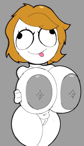 1girls ass big_areola big_ass big_breasts blonde_hair breasts derp_eyes derpina female female_only grey_background meme self_upload simple_background small_nipples thick_ass thick_thighs weird00d
