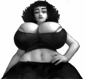 1girls 2d 2d_animation animated animation big_breasts big_female big_girl black_hair breasts clothed clothed_female exposed_midriff female female_only giantess hands_on_hips height_difference isabel_(kazarinka) kazarinka_(artist) large_female larger_female light-skinned_female light_skin looking_at_viewer looking_down_at_viewer midriff mini_giantess navel neutral_expression pale-skinned_female pale_skin size_difference solo solo_female tall_lady tall_woman taller_female